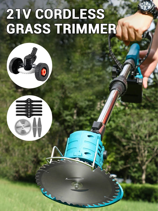 Cordless Lawn Mower Trimmer 650W Multi Blade Grass Cutter Makita 21V Battery Compatible