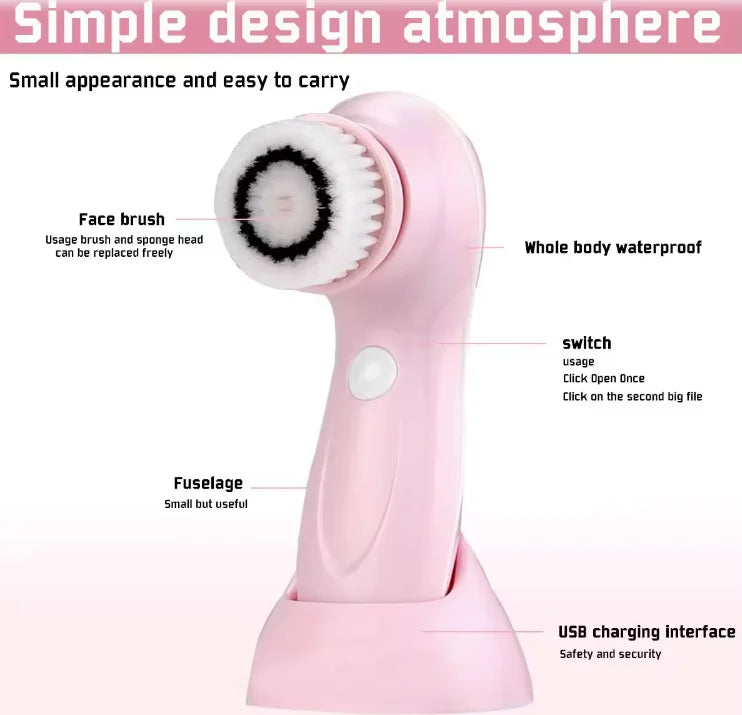 VIMYSHOW 801 Facial Cleansing Brush Set – Rechargeable Cordless Deep Clean System