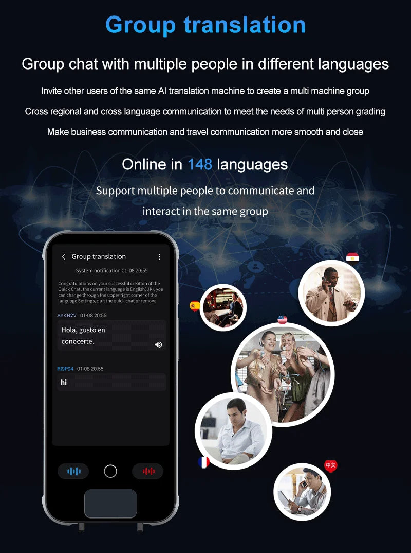 ESTG S25 Pro AI Voice Translator – Portable Real-Time Language Translation Device with Screen