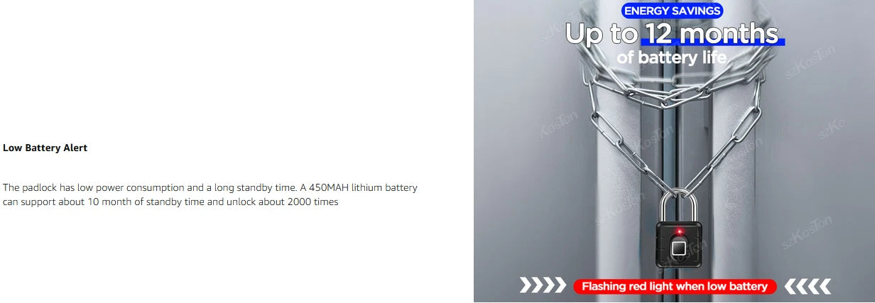 Fingerprint Padlock – IP67 Biometric Keyless Lock for Locker, Luggage & Gate