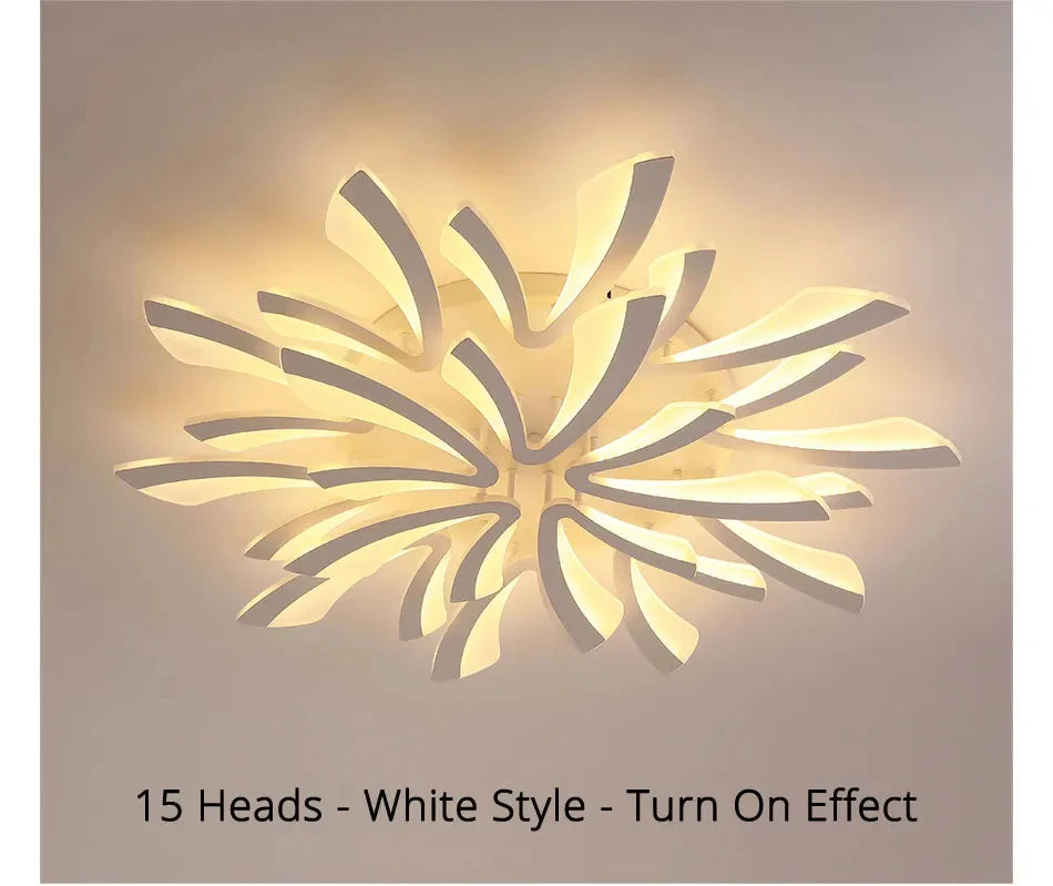 JAYGIY LIGHT Butterfly LED Ceiling Light | Dimmable Remote Control, Modern White