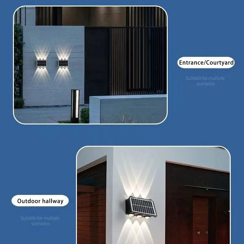 CHENBEN Solar LED Wall Light | IP65 Waterproof Outdoor Wall Lamp, Warm/RGB