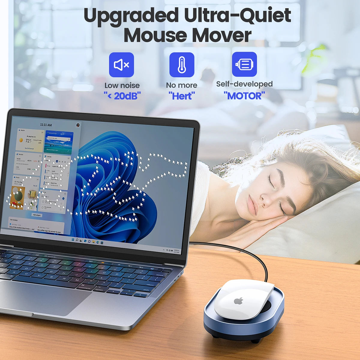 VAYDEER FM2081 Ultra-Silent Mouse Mover – USB Mouse Jiggler for Teams, Outlook & Meetings