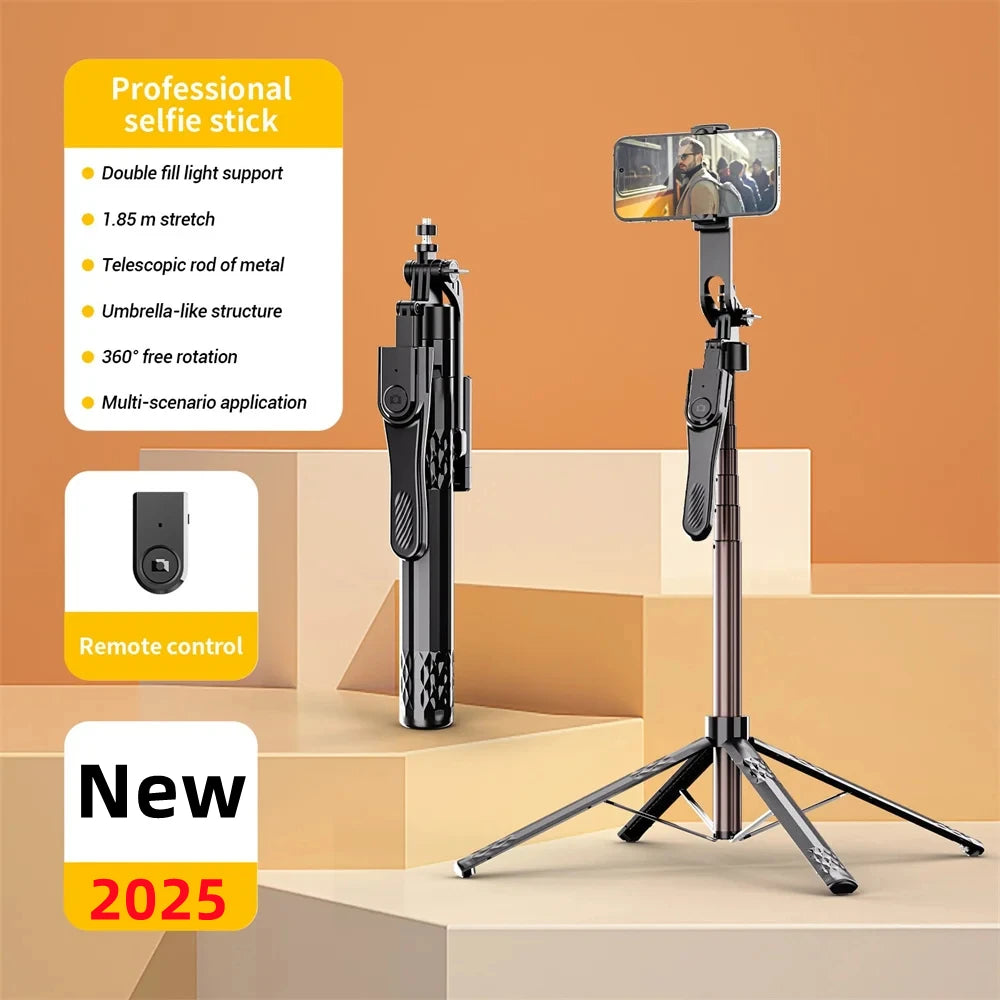1.85m Bluetooth Selfie Stick with Tripod & Wireless Remote