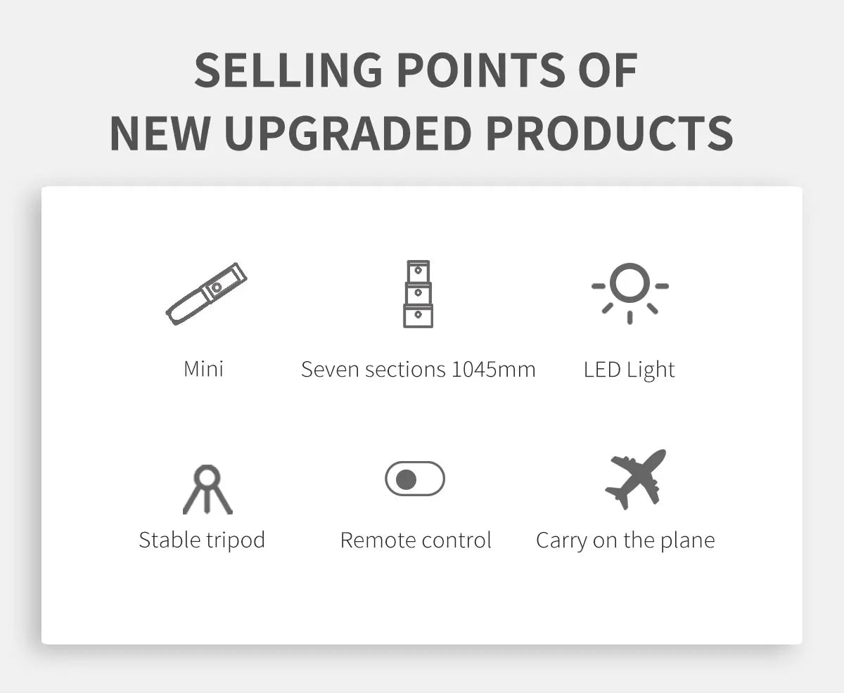 Stainless Steel Bluetooth Selfie Stick Tripod for Smartphones (Q02s)