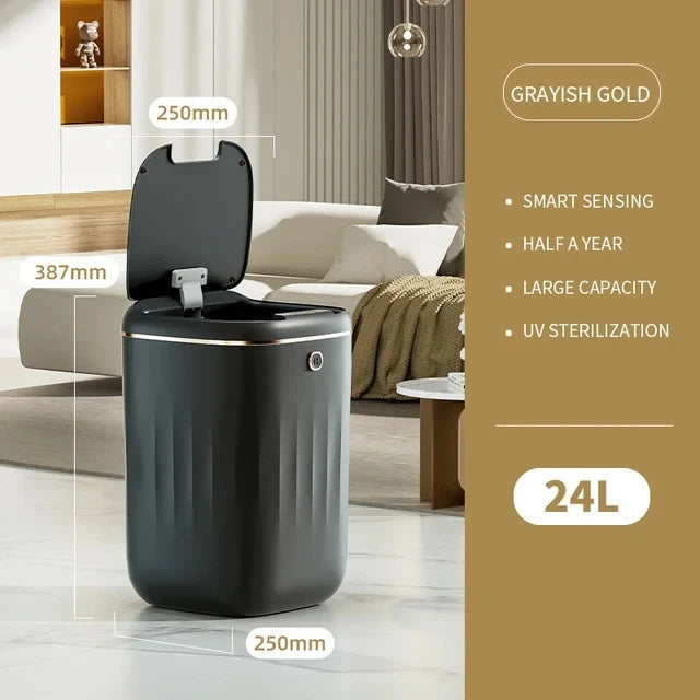 12L/14L/16L/20L/24L Touchless Smart Trash Can – Waterproof Sensor Waste Bin for Home Recycling