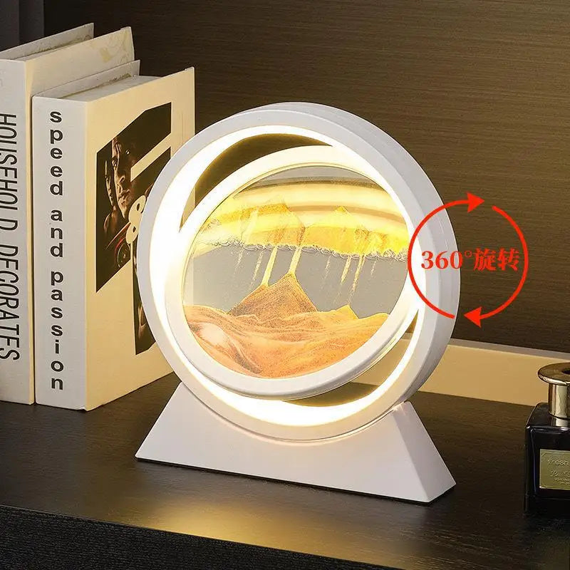 Rotating Quicksand Art Lamp | 360° Moving Sand Glass Atmosphere Light