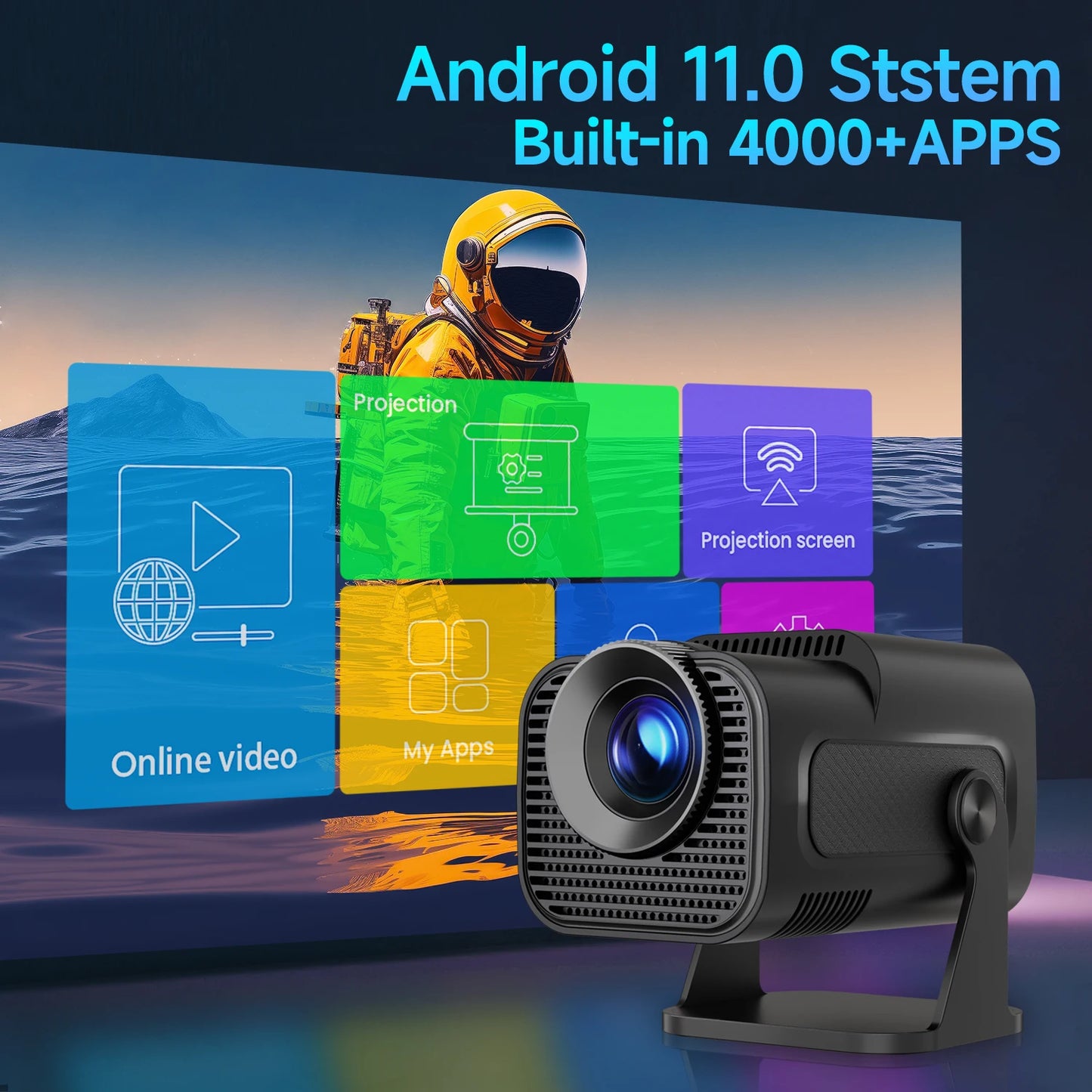 HY320 Portable Home Theater Projector – 720P Native, 4K Decode, BT 5.0