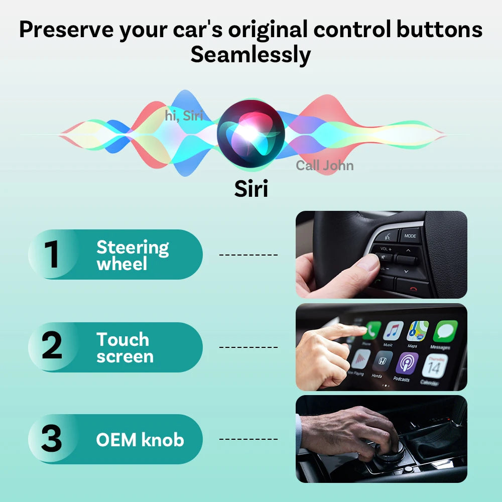 OTTOCAST Mini Slim Wireless CarPlay & Android Auto Adapter – Plug & Play BT 5.0, Linux System (For Wired CarPlay Cars Only)