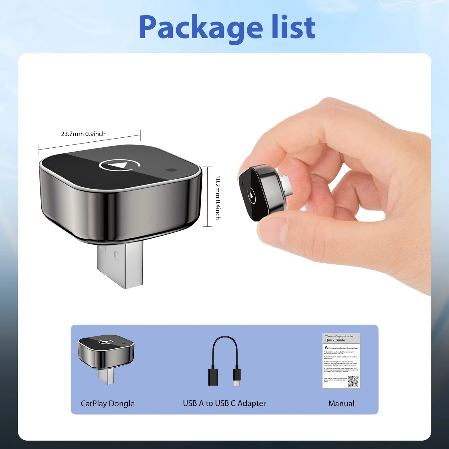 PIONRAY 2-in-1 Wireless CarPlay & Android Auto Adapter – Plug & Play 5.8GHz WiFi
