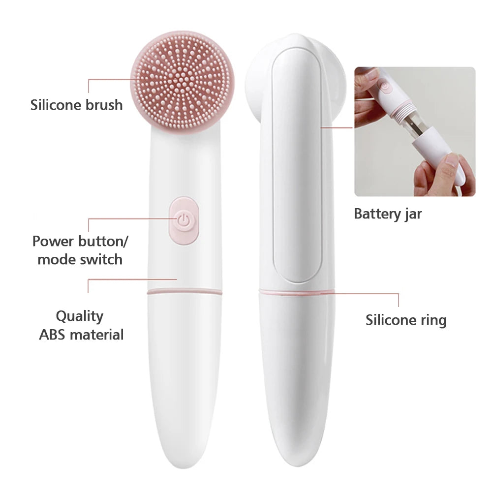 Hailicare 2-in-1 Electric Silicone Facial Cleanser – Waterproof Deep Pore Cleansing Brush