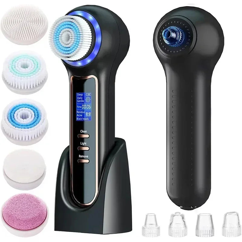 KEMOKO 2-in-1 Blackhead Remover & Facial Cleansing Brush – USB Rechargeable IPX7