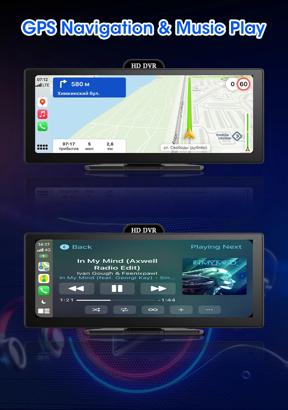 Srnubi 11.26" Portable 4K Car Dash Camera Dual Lens with IPS Touchscreen, Parking Monitor & ADAS