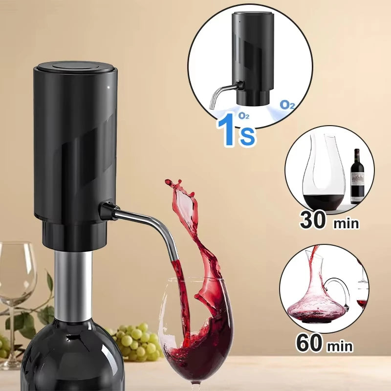Electric Wine Decanter & Aerator – USB-C Rechargeable Instant Decanting for Wine Lovers