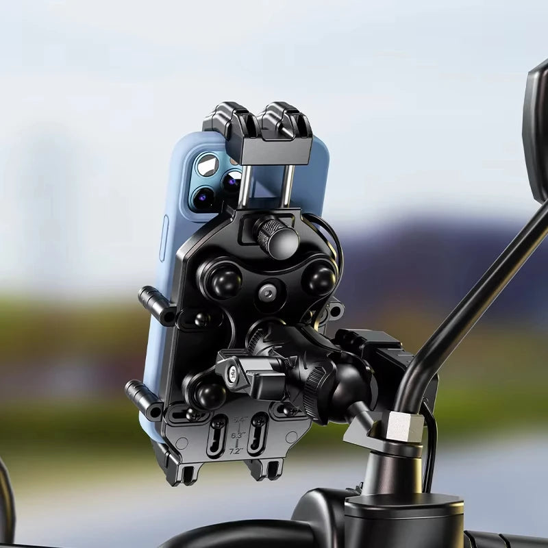 VBNM Motorcycle Phone Holder with Wireless Charging – 15W Qi + 30W USB-C PD