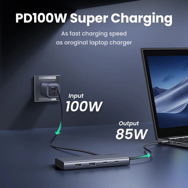 8-in-1 USB-C Docking Station – Triple 4K Display, 100W PD, 10Gbps Hub