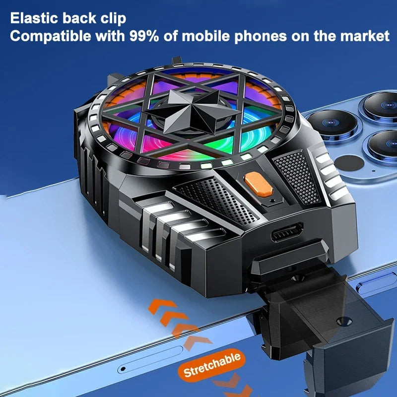 X112 Mobile Phone Game Cooler – Air-Cooled RGB Back Clip for iPhone & Android