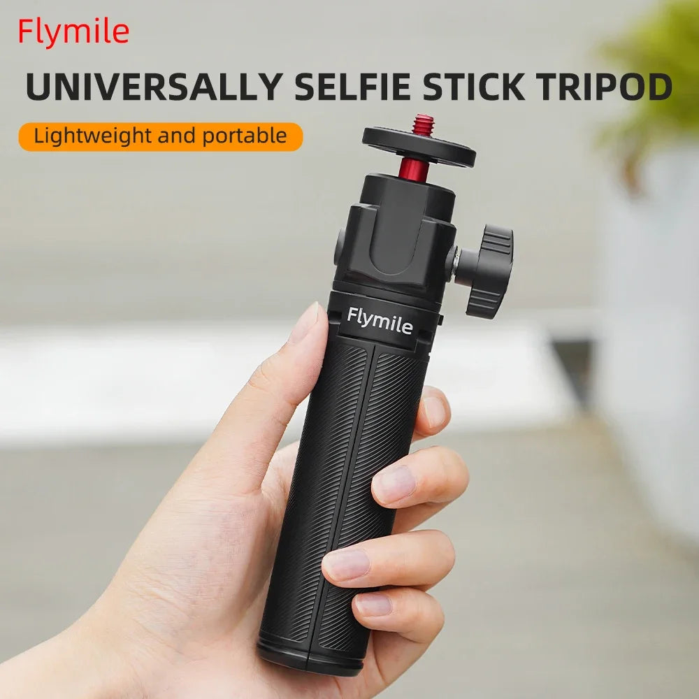 Adjustable Selfie Stick Tripod – Mini Table Tripod with Cold Shoe for GoPro & Insta360