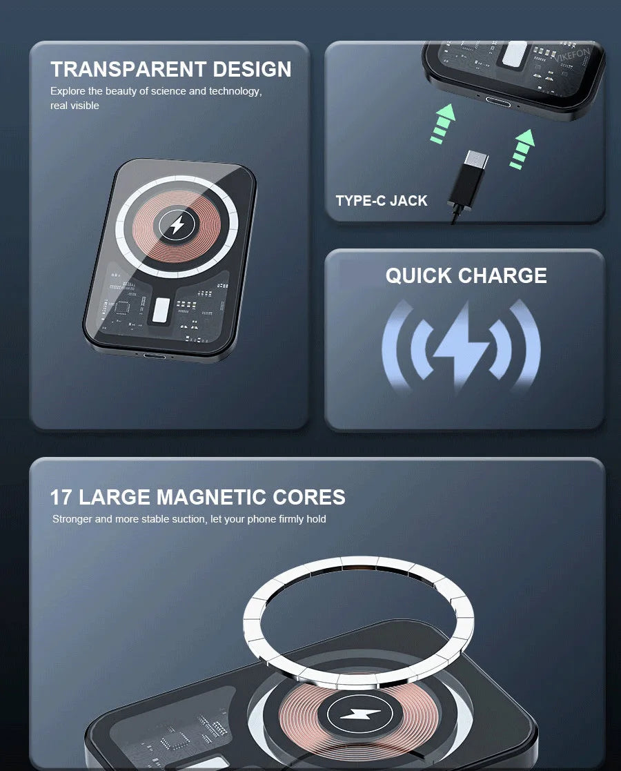 VIKEFON 30W Magnetic Car Phone Holder Charger – iPhone Fast Wireless Charging