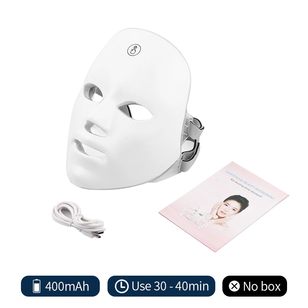 Foreverlily Rechargeable LED Facial Mask – 7-Color Skin Rejuvenation Device