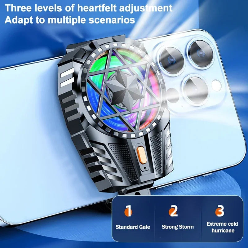 X112 Mobile Phone Game Cooler – Air-Cooled RGB Back Clip for iPhone & Android