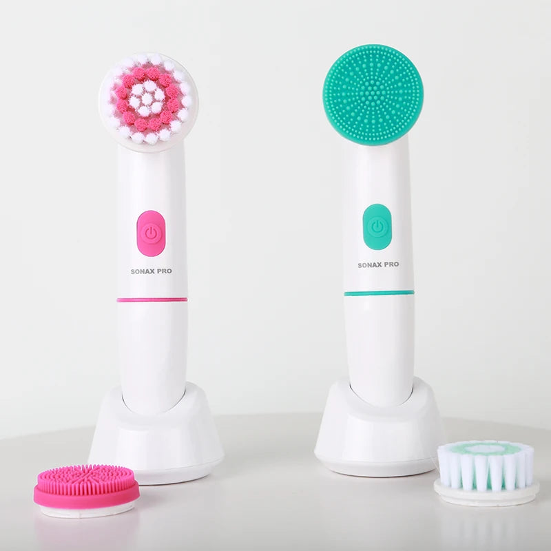 Electric Silicone Facial Cleansing Brush – Waterproof 2-Speed Deep Pore Face Cleaner