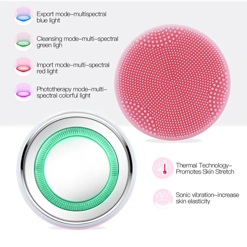 MIKO NICE 2-in-1 Ultrasonic Facial Cleanser – USB Rechargeable IPX7 Silicone Brush