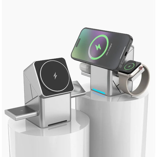 15W Fast Charging 3-in-1  Magic Cube Spin Wireless Charger with Strong Magnetism