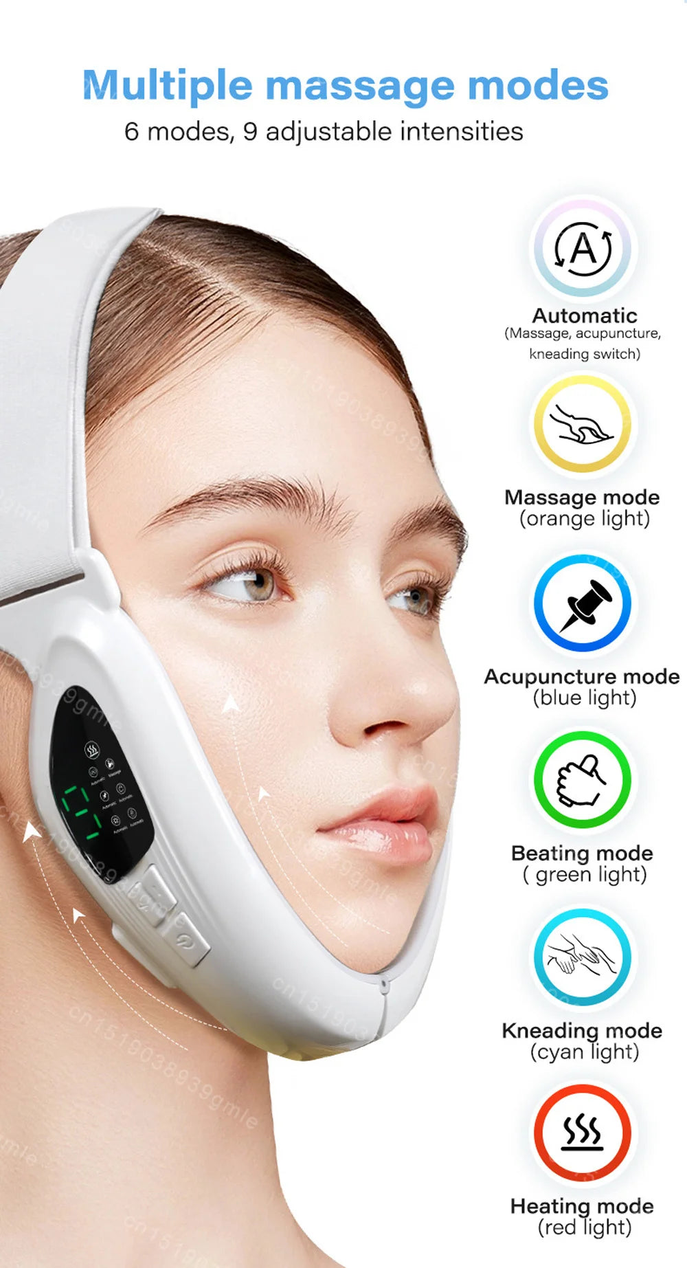 Voguish Facial Slimming Massager – EMS Microcurrent V-Line Lifting Tool