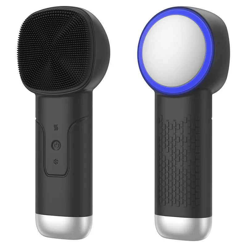 Alwafore Rechargeable Silicone Facial Cleansing Brush with Hot & Cold Compress – IPX6 Waterproof Deep Clean Tool