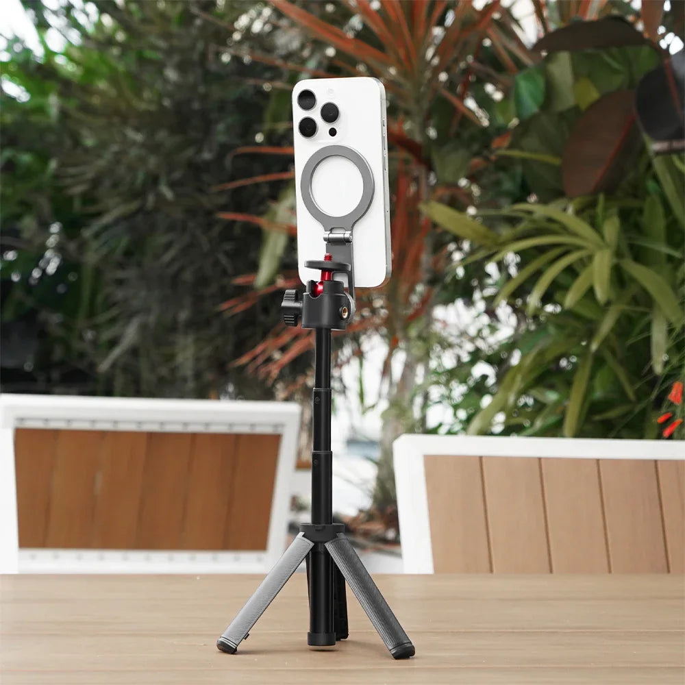 Adjustable Selfie Stick Tripod – Mini Table Tripod with Cold Shoe for GoPro & Insta360