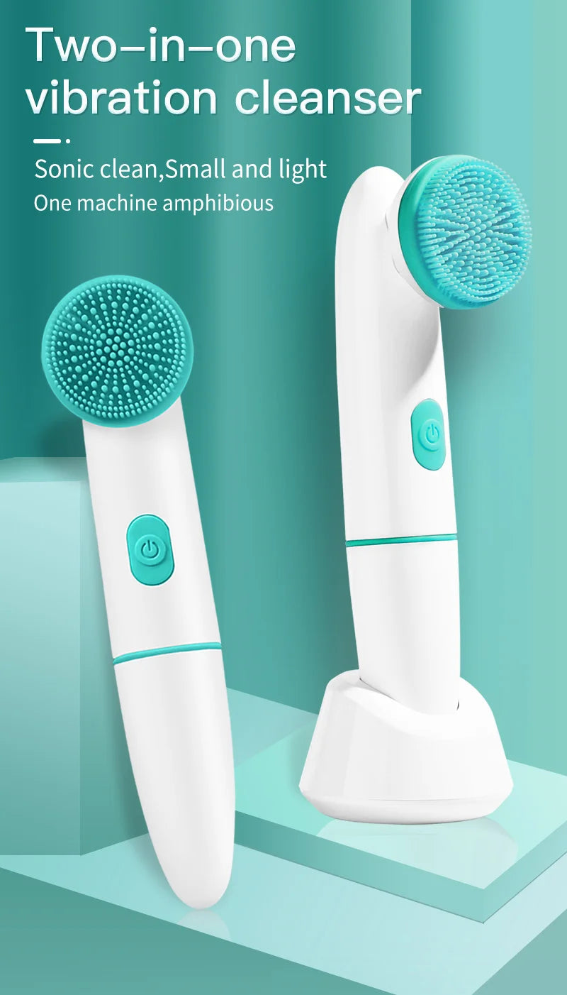 Electric Silicone Facial Cleansing Brush – Waterproof 2-Speed Deep Pore Face Cleaner