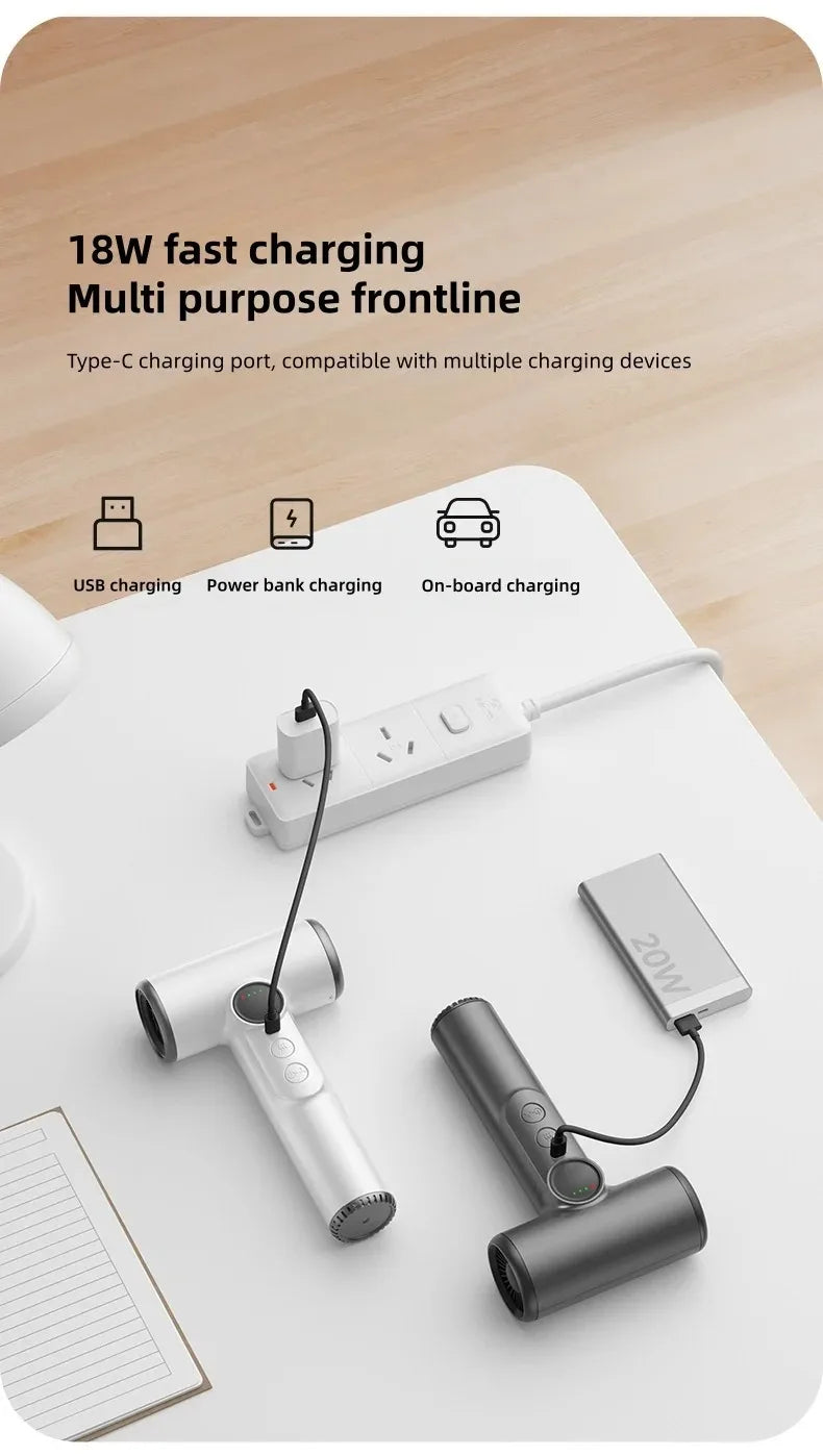 CHUBAN Wireless Hair Dryer – 100000RPM High Wind, USB-C Rechargeable