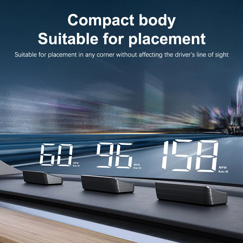 GPS Car Speed HUD – Windshield Head-Up Display for Safe Driving, Plug & Play Universal Fit