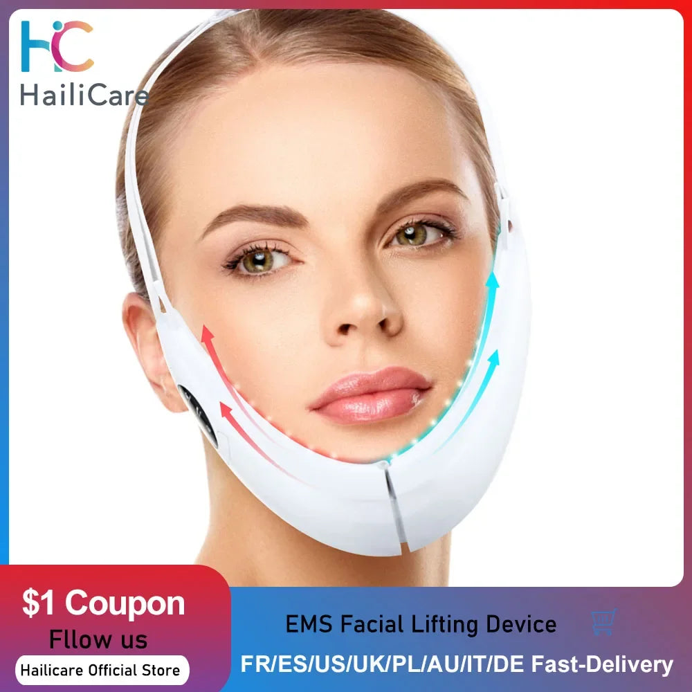 Hailicare Facial Lifting Instrument – EMS Vibration V-Face Slimming Belt