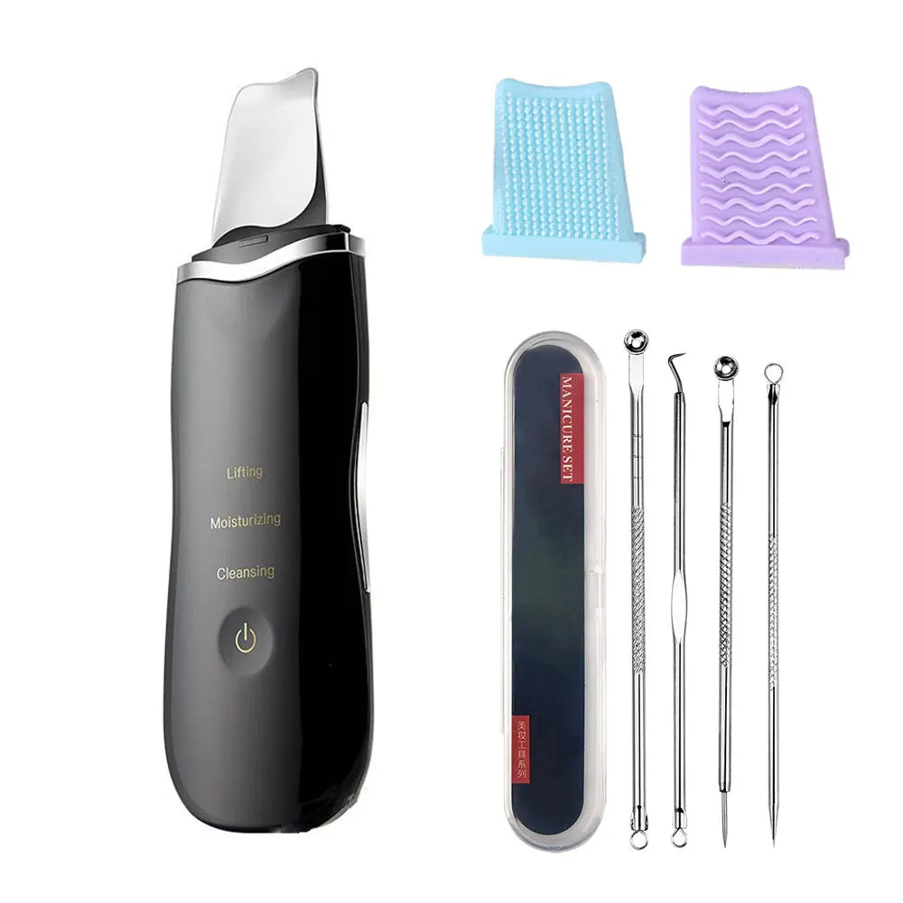 Voguish Ultrasonic Skin Scrubber – Vibration Facial Spatula Blackhead Remover