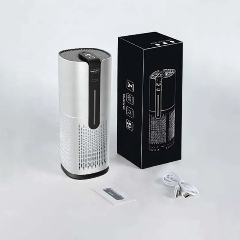 Smart Car Air Purifier with 30 Million Negative Ions & Ambient Star Light – USB Plug-In Deodorizer