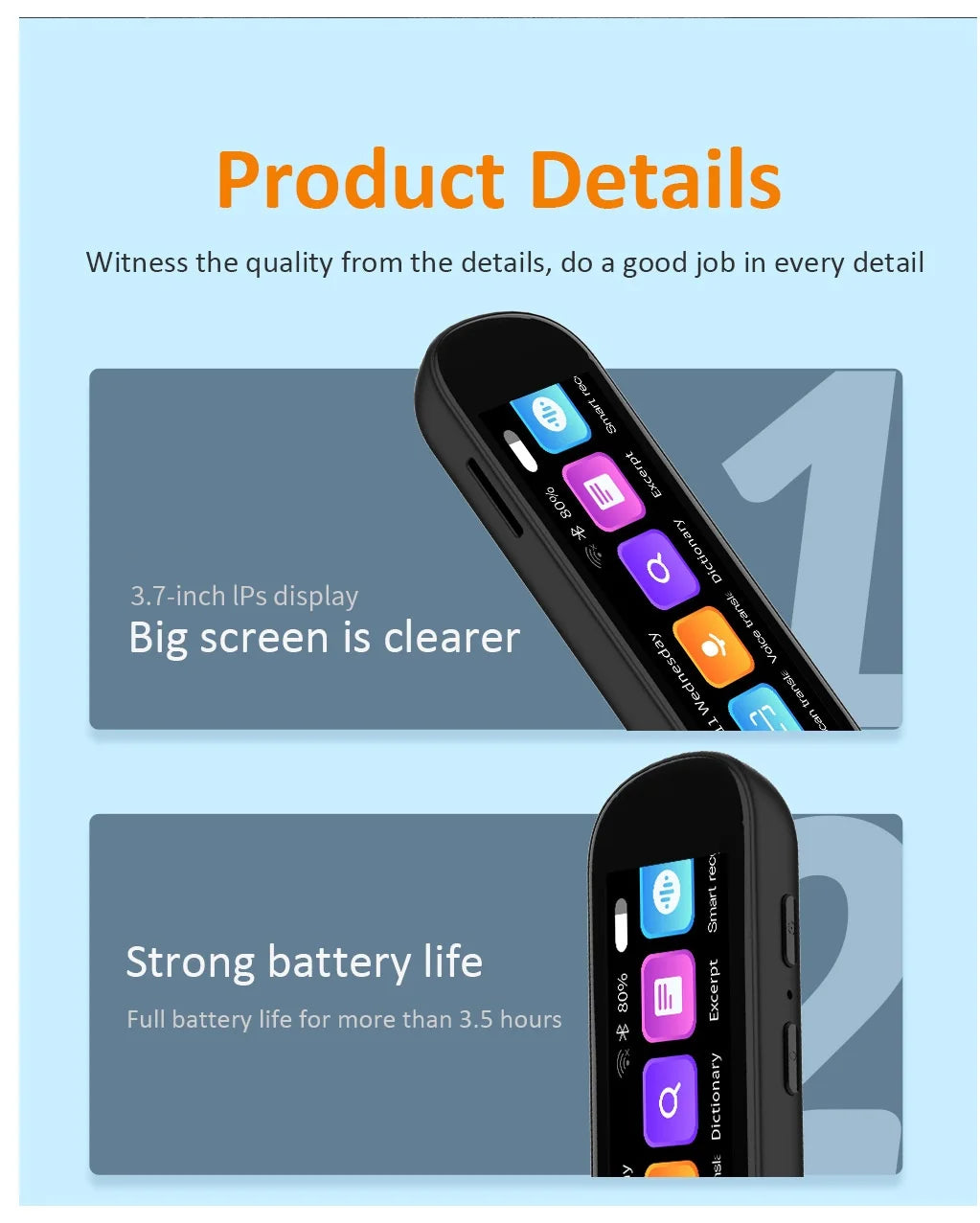 YTYIN S6 Pro AI Translation Pen – Touch Screen Voice Translator with ChatGPT & 142 Languages  Option 2: