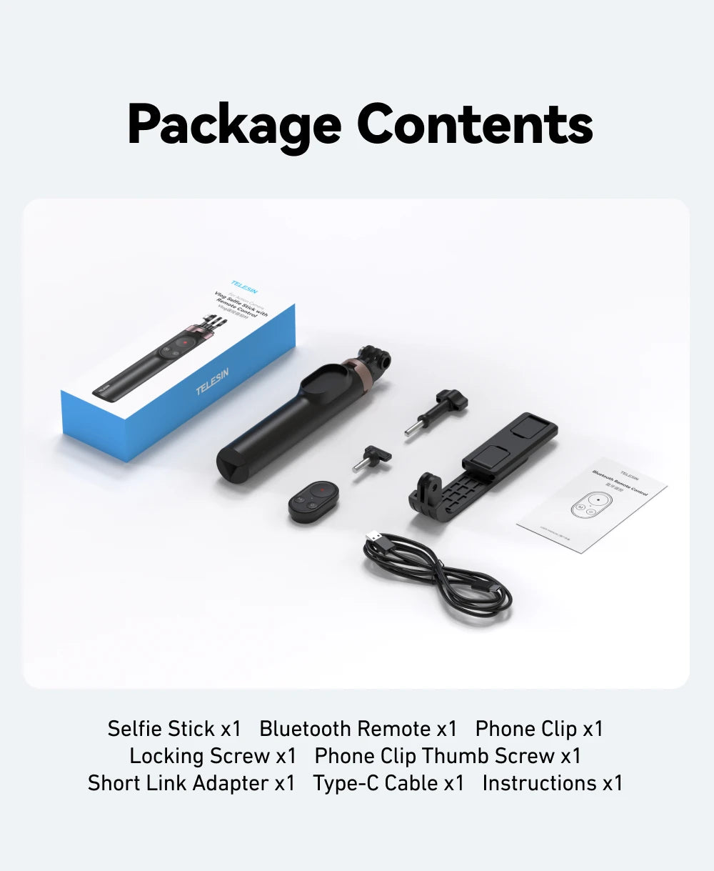 Long-Range 80m Remote Selfie Stick Tripod for Action Cameras & Phones
