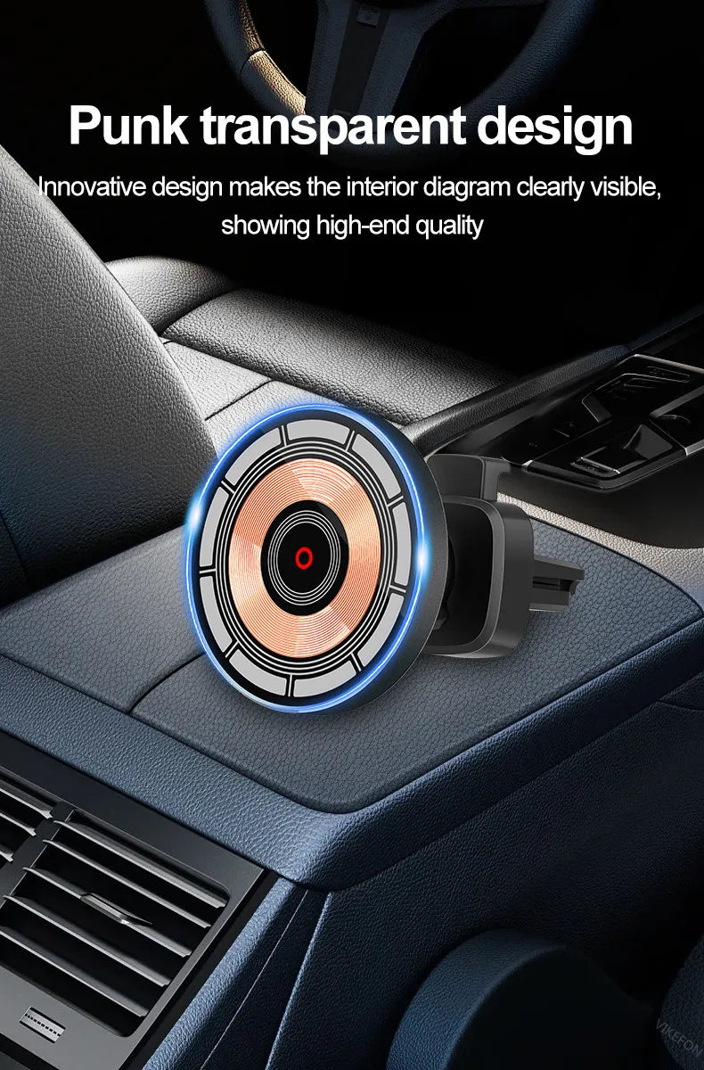 VIKEFON 30W Magnetic Wireless Car Charger with Vent Mount for iPhone