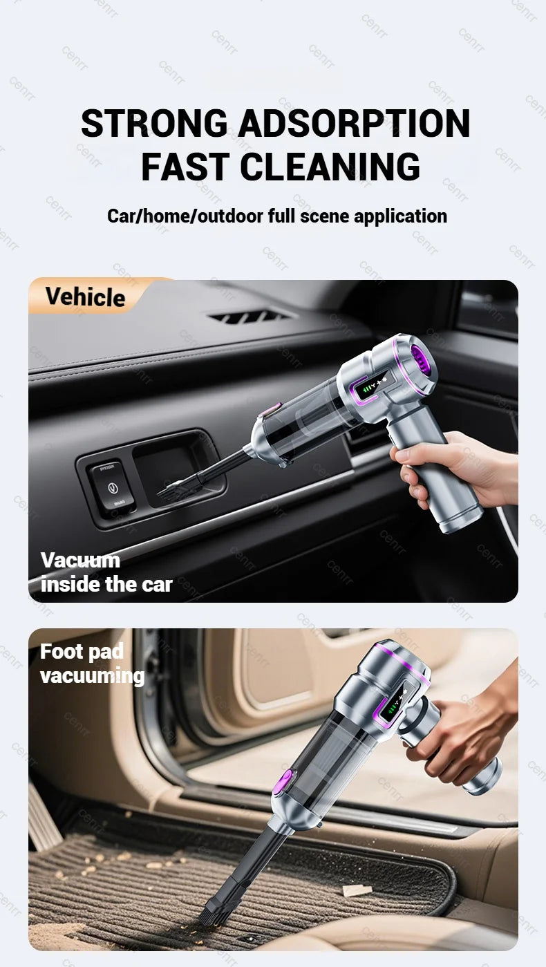 CENRR Pro Max Portable Car Vacuum Cleaner – High-Power Cordless Vehicle & Home Cleaner