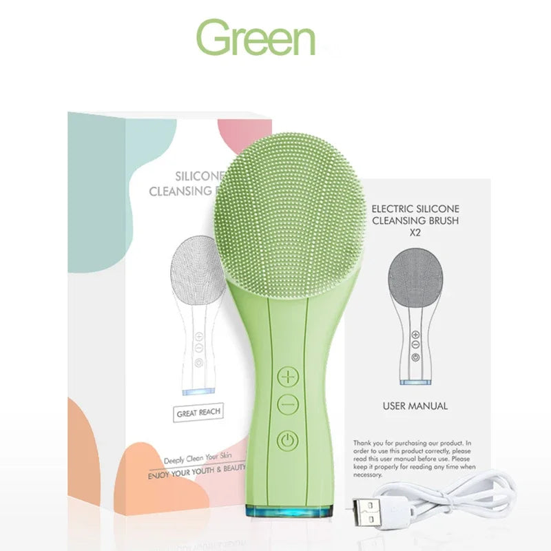 Windaily Rechargeable Silicone Facial Cleansing Brush – IPX7 Waterproof Deep Clean Vibration Tool