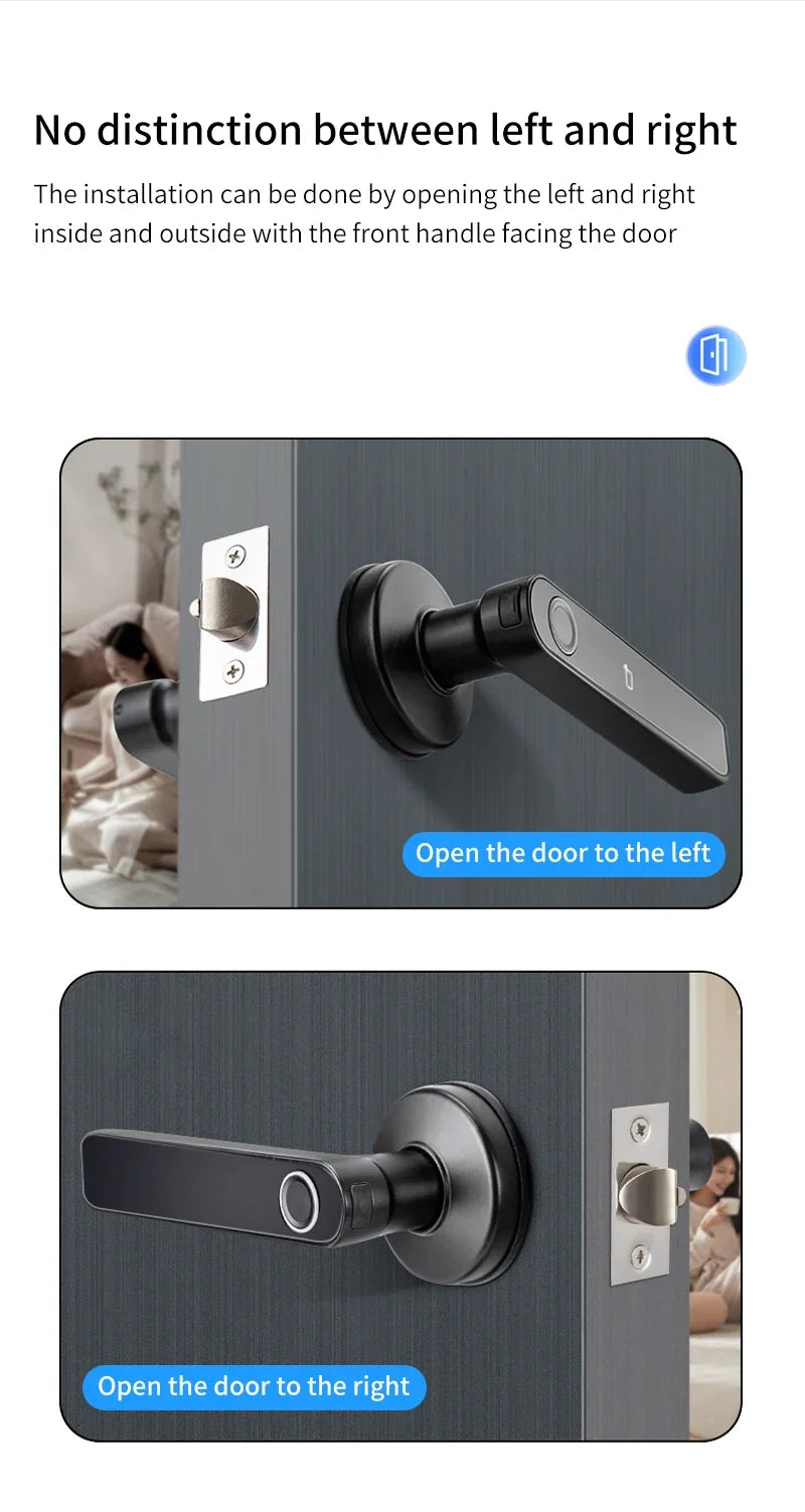 Tuya Smart Door Lock X1/X2 – Fingerprint, Password & App Control with Emergency USB