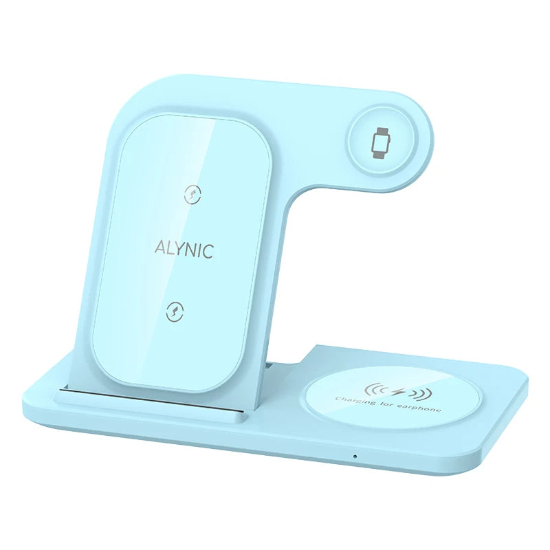 3-in-1 Foldable Fast Wireless Charger for iPhone, Watch & AirPods
