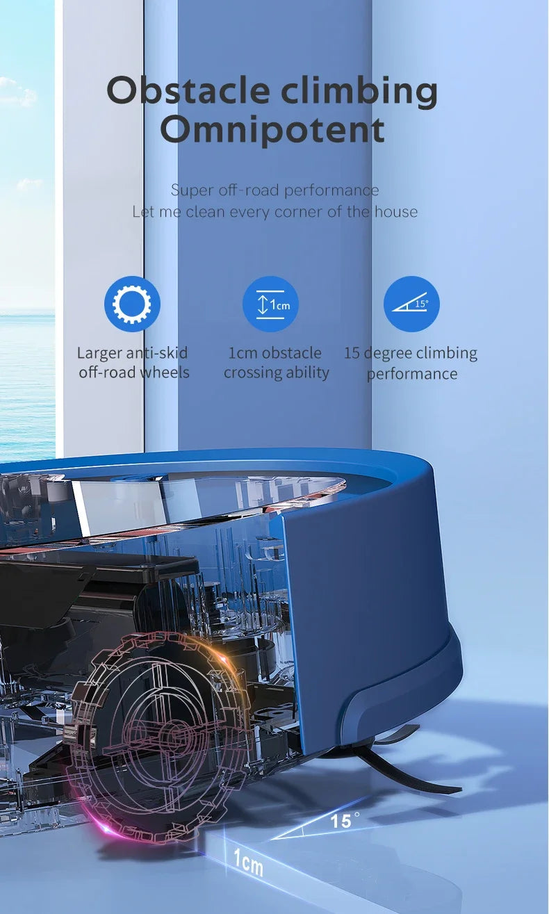OBOW AI Smart Robot Vacuum & Mop – 2000Pa Suction, App Control, 80-Min Runtime