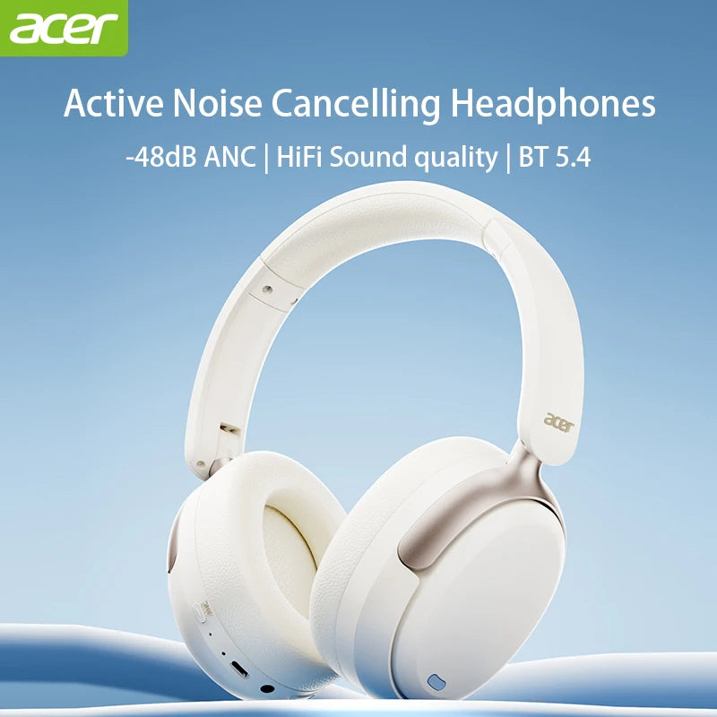 Acer OHR516 ANC Wireless Headphones – 48dB Noise Cancelling, LDAC, 100H Battery