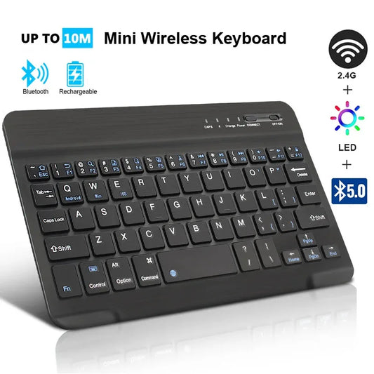Bluetooth Wireless Mini Keyboard – Rechargeable, Multi-Device, Compact Layout