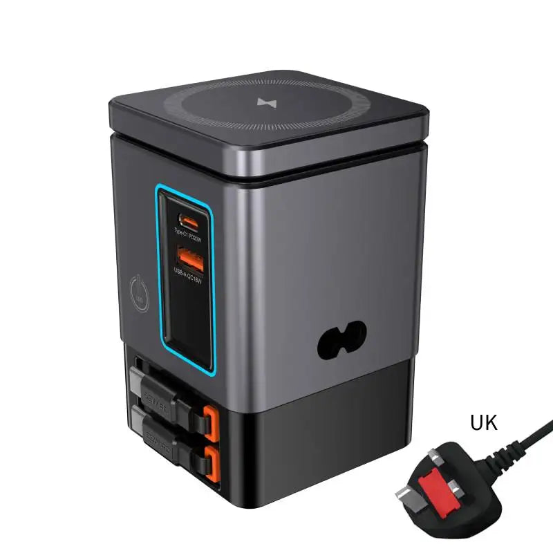 6-in-1 65W Multifunction Magnetic Wireless Charging Station for iPhone Watch AirPods USB-C
