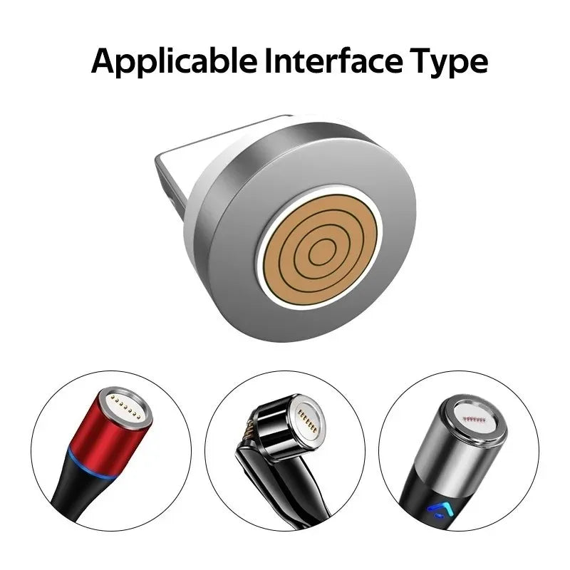 5PCS Magnetic Cable Plug Set – 7-Pin Fast Charging Adapter Tips (Lightning / Type-C / Micro USB)
