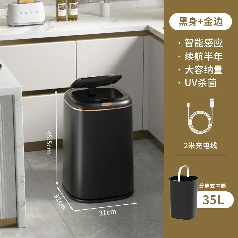 Large Smart Sensor Trash Can 20L / 35L / 40L – Touchless Automatic Garbage Bin for Kitchen